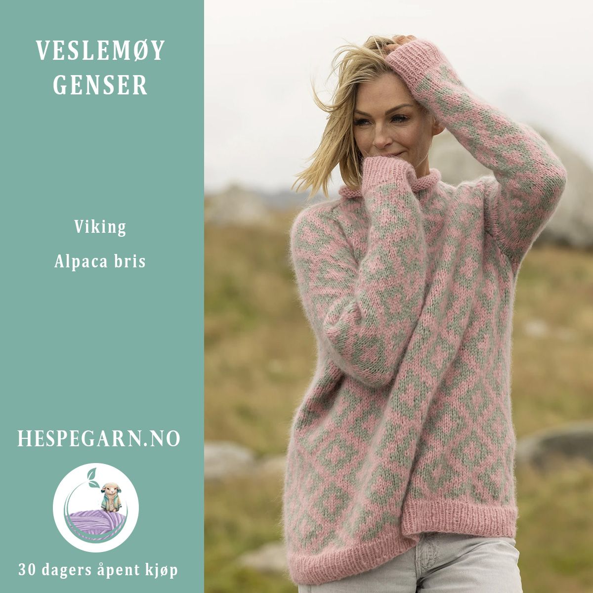 Veslemøy Rosa Genser fra Viking