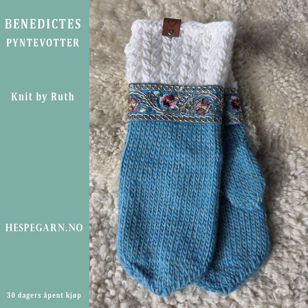 Benedictes Pyntevotter Magenta fra Knit by Ruth